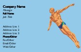 Man Diving Full Colour Business Cards