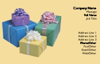 Pile of Wrapped Gifts Full Colour Business Cards