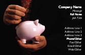 Small Pink Piggy Bank Full Colour Business Cards