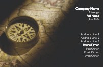 Compass on Geographic Map Full Colour Business Cards