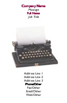 Manual Typewriter Full Colour Business Cards