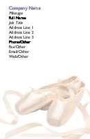 Pink Ballet Slippers Full Colour Magnetic Business Cards