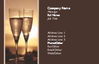 Two Champagne Glasses Full Colour Magnetic Business Cards