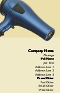 Blue Hairdryer Full Colour Business Cards