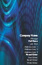 Techno Blue Design Full Colour Business Cards