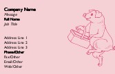 Whimsical Dancing Pig Full Colour Business Cards