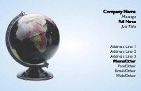 World Globe Full Colour Business Cards