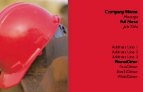 Red Hard Hat Full Colour Business Cards