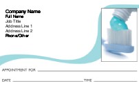 Toothbrush & Toothpaste Full Colour Appointment Cards