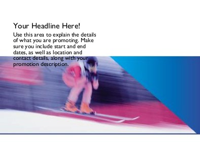 Crouching Skier Full Colour Standard Sized Postcards
