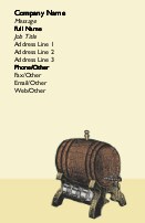 Brown Beer Keg Full Colour Business Cards