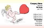 Cupid Kicking Heart Full Colour Business Cards