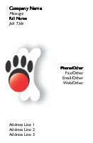 Paw Print and Bone Full Colour Business Cards