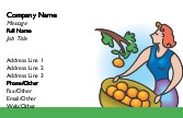 Woman Picking Oranges Recycled Business Cards