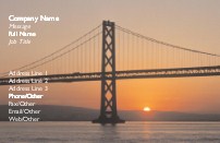 Bridge at Sunset Full Colour Magnetic Business Cards