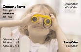 Child with Binoculars Full Colour Business Cards