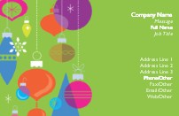 Colourful Christmas Bulbs Full Colour Business Cards
