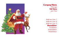 Santa with Rudolph Full Colour Business Cards