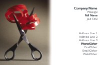 Red Ribbon and Scissors Full Colour Business Cards