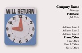 Will Return Clock Full Colour Business Cards