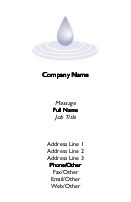 Water Drop Full Colour Business Cards