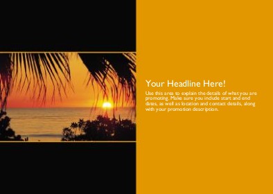 Sunset and Palm Trees Full Colour Standard Sized Postcards