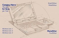Laptop Illustration Full Colour Business Cards