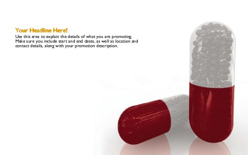 Closeup of Pills Full Colour Oversized Postcards