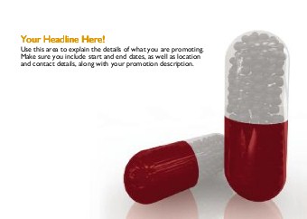 Closeup of Pills Full Colour Standard Sized Postcards