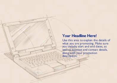 Laptop Illustration Full Colour Standard Sized Postcards