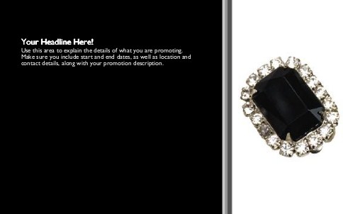 Black Jewelled Pin Full Colour Oversized Postcards