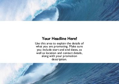 Large Ocean Wave Full Colour Standard Sized Postcards