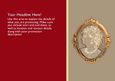 Cameo Pin Full Colour Standard Sized Postcards