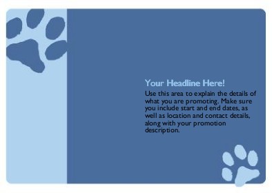 Big Blue Paw Full Colour Standard Sized Postcards