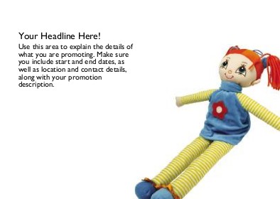 Large Rag Doll Full Colour Standard Sized Postcards