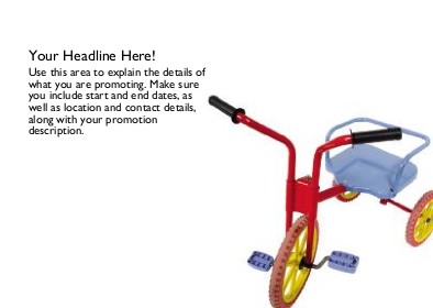 Multi-Coloured Tricycle Full Colour Standard Sized Postcards