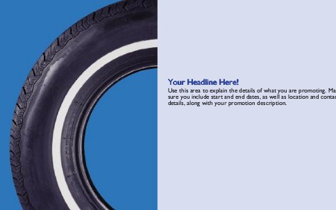 White Wall Tyre Full Colour Oversized Postcards