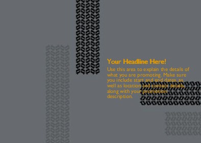 Tyre Tread Track Full Colour Standard Sized Postcards