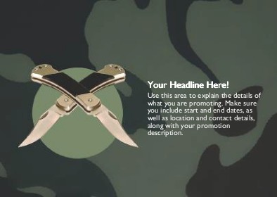 Knives with Camouflage Full Colour Standard Sized Postcards
