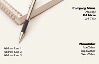 Notebook and Pen Full Colour Business Cards