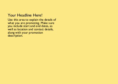 Solid Yellow Full Colour Standard Sized Postcards