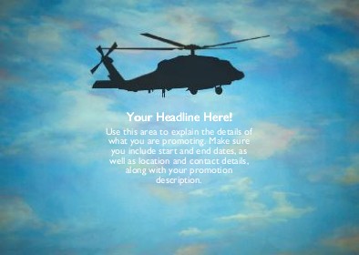 Black Helicopter Full Colour Standard Sized Postcards