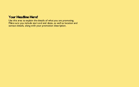 Solid Yellow Full Colour Oversized Postcards