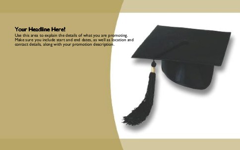 Black Graduation Cap Full Colour Oversized Postcards