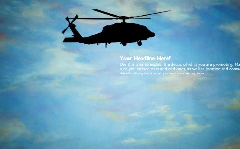 Black Helicopter Full Colour Oversized Postcards