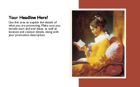 A Young Girl Reading Full Colour Oversized Postcards