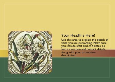 Decorative Floral Full Colour Standard Sized Postcards