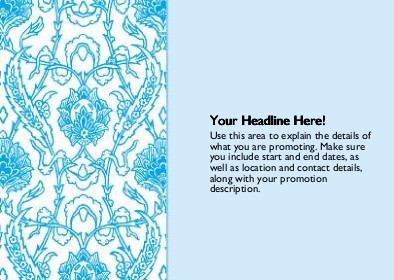 Light Blue Floral Full Colour Standard Sized Postcards