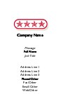 Stars in an Oval Recycled Business Cards