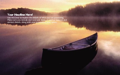 Canoe at Sunset Full Colour Oversized Postcards
